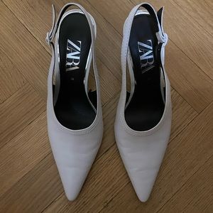 Zara White leather Heels